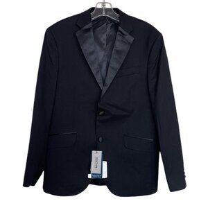 Reaction Kenneth Cole Blazer Jacket Coat Mens‎ Size 38 Short Black Techni Cole